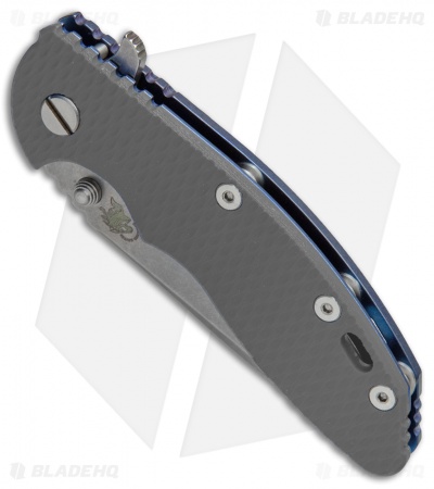 Hinderer Knives XM-18 3.5 Spear Point Flipper Gray G-10/Blue Ti (Stonewash) 