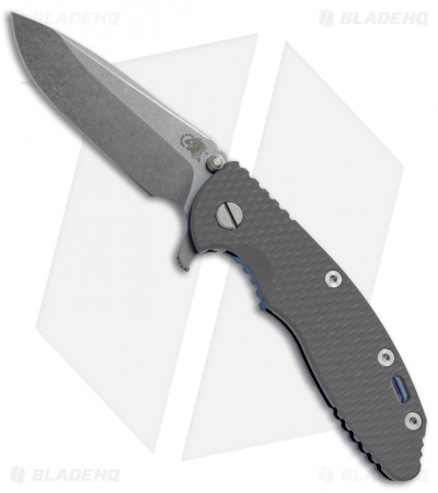 Hinderer Knives XM-18 3.5 Spear Point Flipper Gray G-10/Blue Ti (Stonewash) 