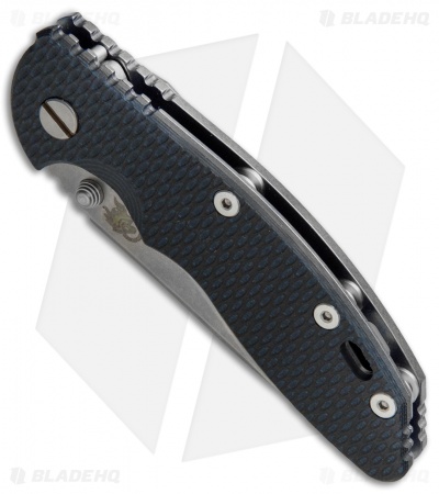 Hinderer Knives XM-18 3.5 Slicer Frame Lock Knife Black/Blue G-10 (Stonewash) 