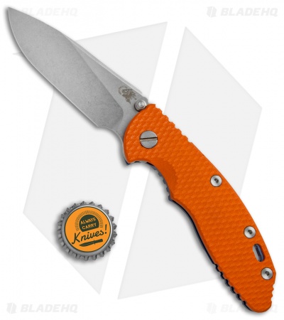 Hinderer Knives XM-18 3.5 Slicer Frame Lock Orange G-10 (Stonewash) Blue Ti 