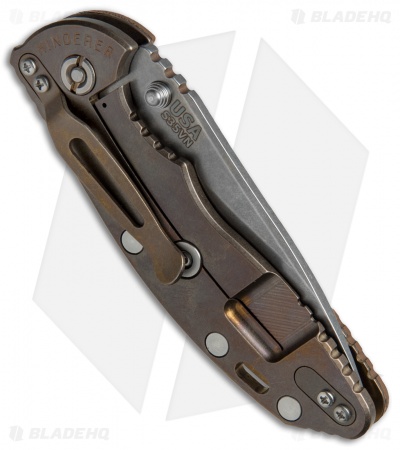 Hinderer Knives XM-18 3.5 Slicer Frame Lock Knife Tan G-10 (Stonewash) Bronze