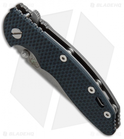 Hinderer Knives XM-18 3.5 Spear Point Knife Black/Blue G-10 (Working)