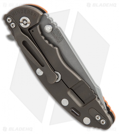 Hinderer Knives XM-18 3.5 Fatty Harpoon Tanto Orange G-10/ Bronze (Working)