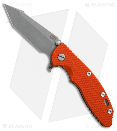 Hinderer Knives XM-18 3.5 Fatty Harpoon Tanto Orange G-10/ Bronze (Working)