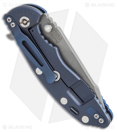 Hinderer Knives XM-18 3.5 Fatty Harpoon Knife Blue G-10/Blue Ano (Working)
