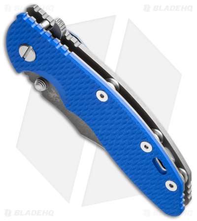 Hinderer Knives XM-18 3.5 Bowie Flipper Knife Blue G-10 (Black)
