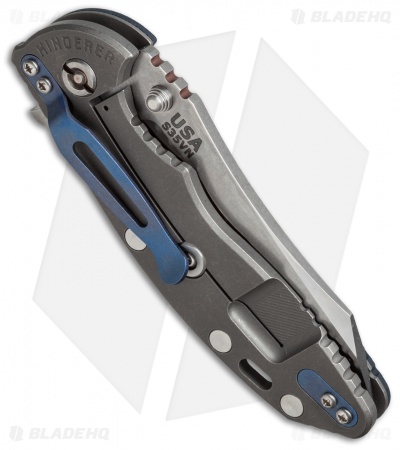 Hinderer Knives XM-18 3.5 2016 LE Skinner Frame Lock Knife Black/Blue(Satin/SW)