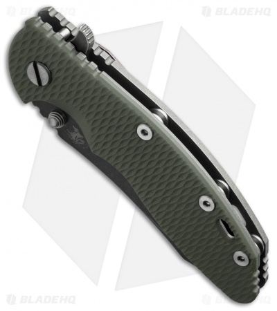 Hinderer Knives XM-18 3.5 Skinner Flipper Knife OD Green G-10 (Black)