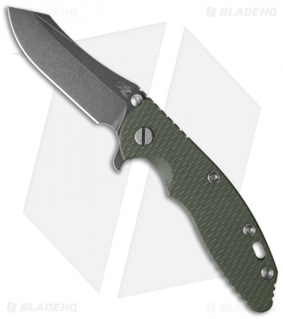 Hinderer Knives XM-18 3.5 Skinner Flipper Knife OD Green G-10 (Black)