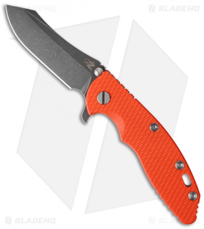 Hinderer Knives XM-18 3.5 Skinner Flipper Knife Orange G-10 (Black)