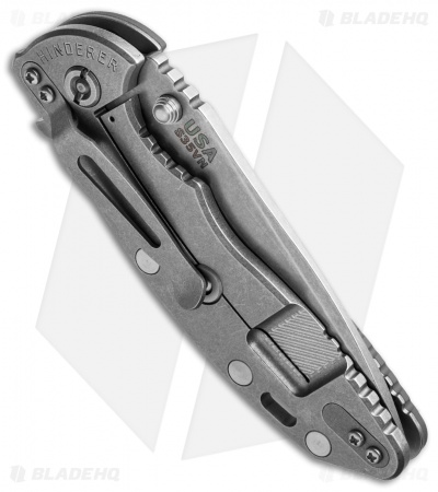 Hinderer Knives XM-18 3.5 Spear Point Flipper Gray G-10 (Stonewash)