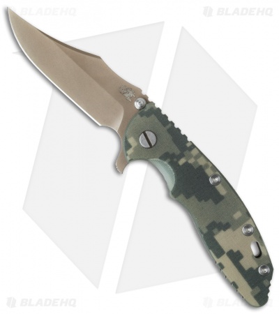 Hinderer Knives XM-18 3.5 Bowie Flipper Knife ACU Camo G-10 (Battle FDE)