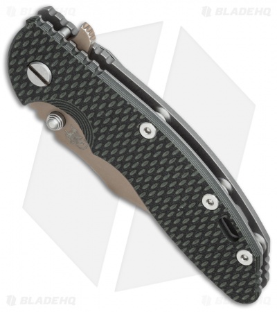 Hinderer Knives XM-18 3.5 Bowie Flipper Knife Black/Green G-10 (FDE Brown)