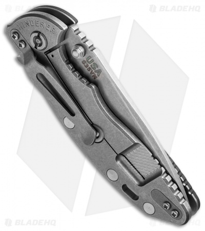 Hinderer Knives XM-18 3.5 Spear Point Flipper Black G-10 (Stonewash)
