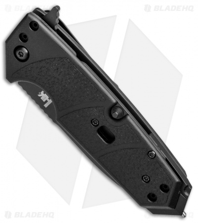 HK Karma First Response Tool Flipper Knife Black G-10 (3.75" Black Serr)