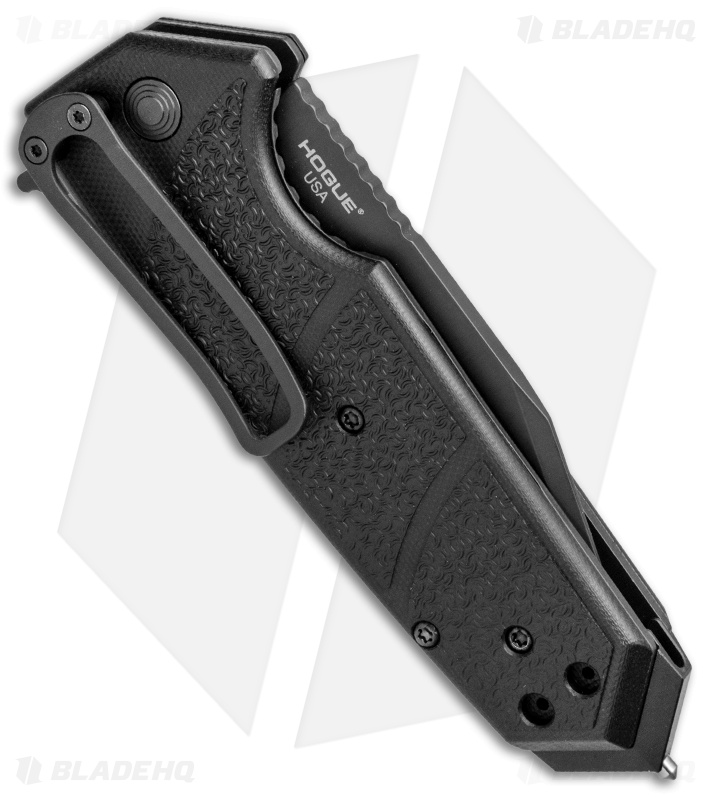 HK Karma Tanto First Response Tool Flipper Knife Black G-10 (3.75" Black Serr)