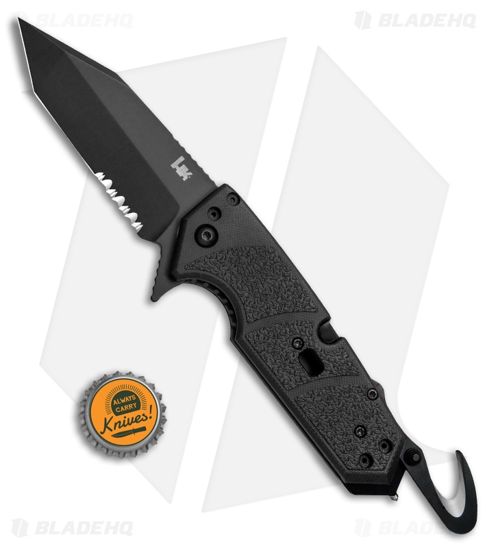 HK Karma Tanto First Response Tool Flipper Knife Black G-10 (3.75