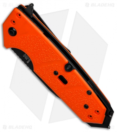 HK Karma Tanto First Response Tool Flipper Knife Orange G-10 (3.75" Black Serr)