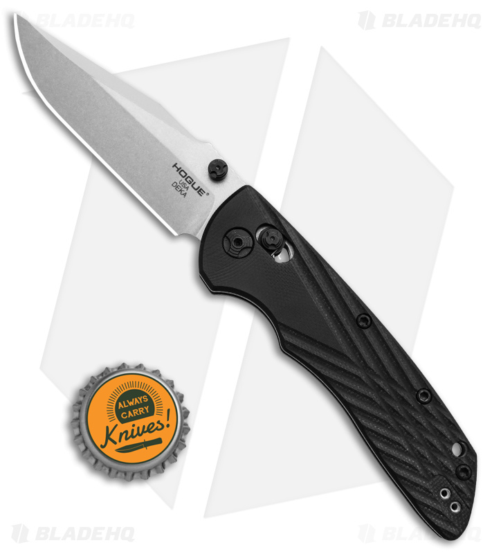 Hogue Deka Clip Point Knife | Black + SW 20CV | Blade HQ
