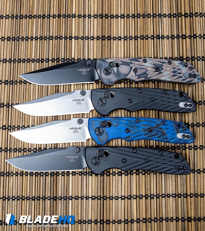 Hogue Deka Manual EDC Folder – 3.25 Wharncliffe Blade, Tumbled Blue Frame, Stainless Steel – 24363