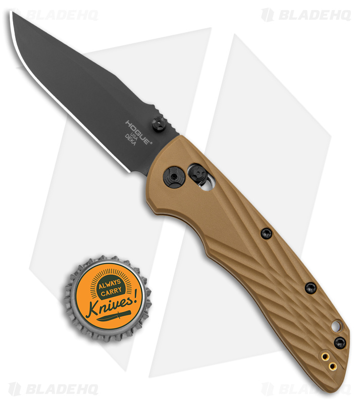 Hogue Knives Deka MagnaCut Clip Point Knife FDE Tan Polymer (3.25" Cerakote)