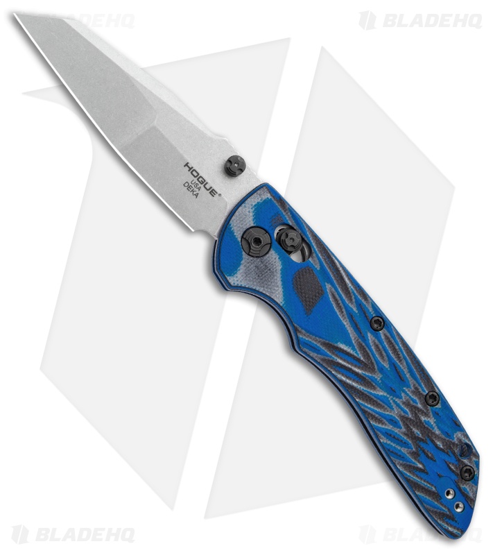Hogue Knives Deka Wharncliffe Pocket Knife Blue Lava G-Mascus (3.25" SW 20CV)