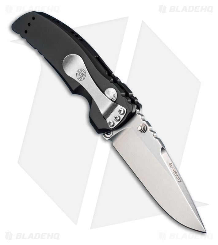 Hogue Knives EX01 Knife Black Aluminum Handle Drop Point (3.5" Tumble Plain)