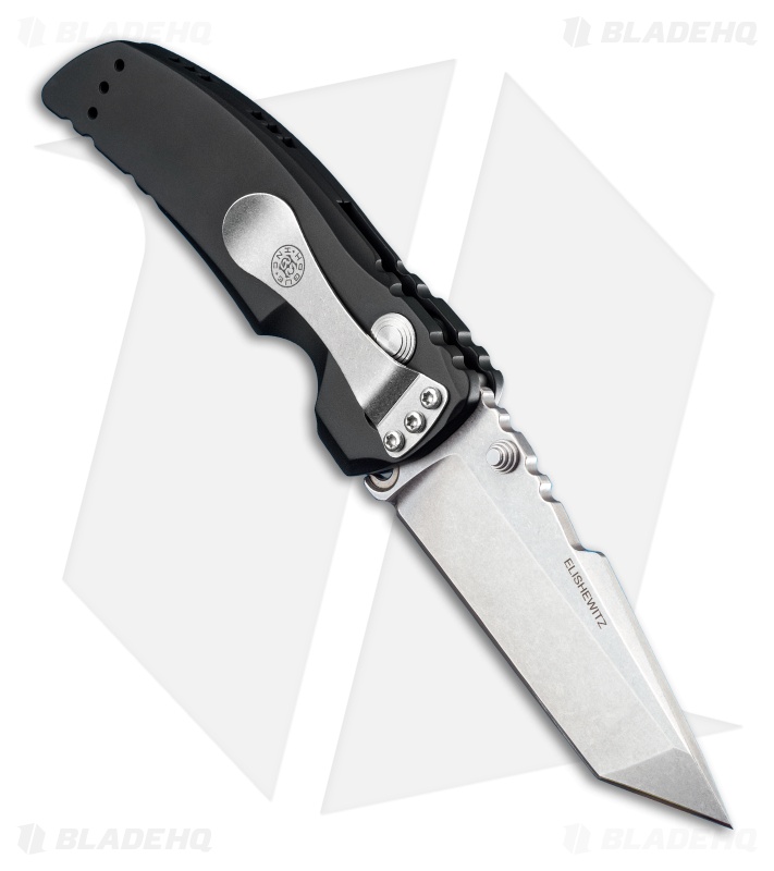 Hogue Knives EX01 Knife Black Aluminum Tanto Blade (4" Tumble Plain)