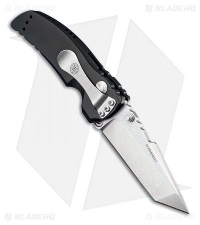 Hogue Knives EX01 Knife Black Aluminum Tanto Blade (4" Tumble Plain)