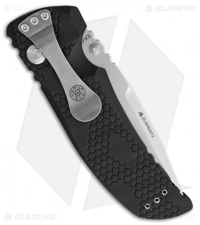 Hogue Knives EX-01 Drop Point Folding Knife Black G-10 (4" Stonewash) 34157