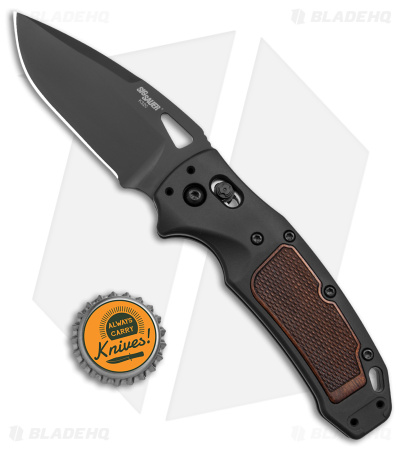 Hogue Sig K320 Classic AXG Drop Point Knife Black Aluminum + Walnut (3.5" Black)