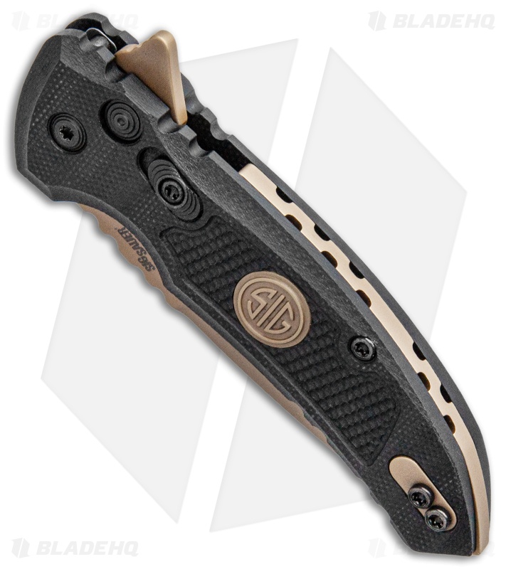 Hogue Sig Sauer X1 Microflip Drop Point Flipper Knife Black G10 (2.6" FDE)