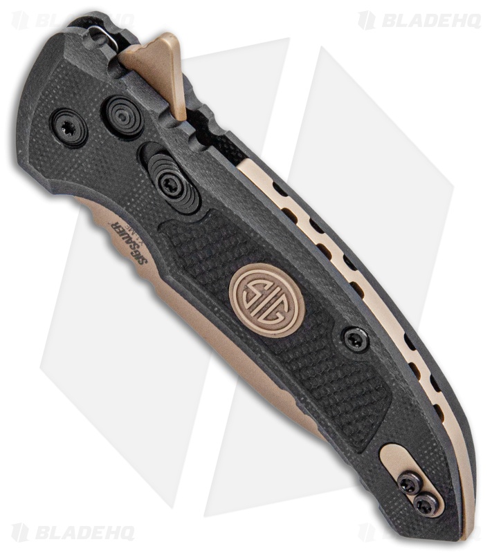 Hogue Sig Sauer X1 Microflip Wharncliffe Flipper Knife Black G-10 (2.6" FDE)