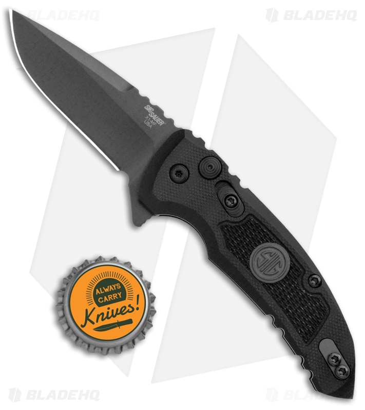 Hogue X1 Microflip Drop Point Knife Sig Medallion - Blade HQ