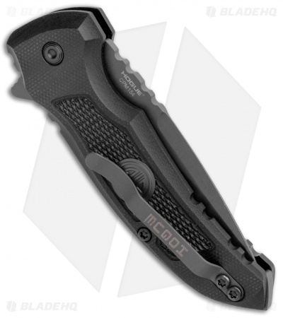 Hogue X1 Microflip Drop Point Flipper Knife Black Sig Medallion (2.6" Gray) 