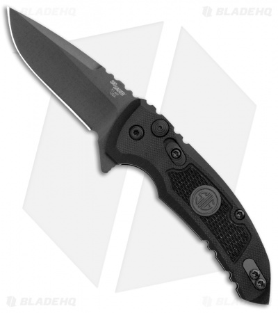 Hogue X1 Microflip Drop Point Flipper Knife Black Sig Medallion (2.6" Gray) 