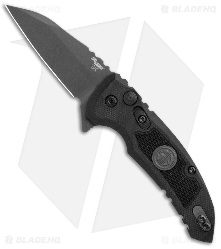 Hogue X1 Microflip Wharncliffe Flipper Knife Black Sig Medallion (2.6" Gray) 