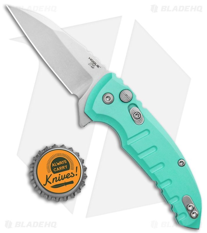 X1 Microflip Wharncliffe Folding Knife Matte Aqua - Blade HQ