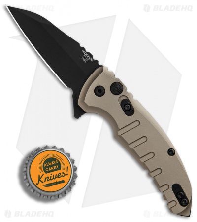 Hogue X1 Microflip Wharncliffe Flipper Knife Matte FDE (2.6" Black) 24167