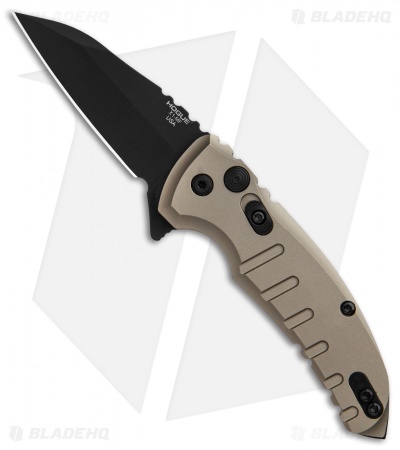 Hogue X1 Microflip Wharncliffe Flipper Knife Matte FDE (2.6" Black) 24167