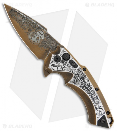 Hogue Knives/Outlaw Ordnance/Manspot X5  Flipper Knife (3.5" Bronze) Exclusive