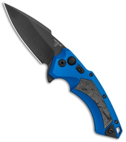 Hogue Knives X5 Spear Point Flipper Knife Blue/Marbled CF 3.5" Black) Exclusive 