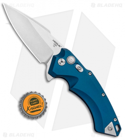 Hogue Knives X5 Flipper Knife Blue Aluminum (3.5" Stonewash) 34573