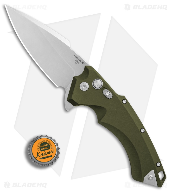 Hogue Knives X5 Spear Point Flipper Knife OD Green (4" Stonewash) 34551