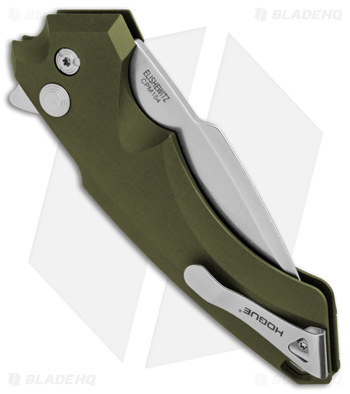 Hogue Knives X5 Spear Point Flipper Knife OD Green (4" Stonewash) 34551