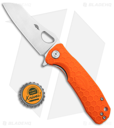 Honey Badger Knives Medium Flipper Wharncleaver Orange FRN (3.25" Satin)