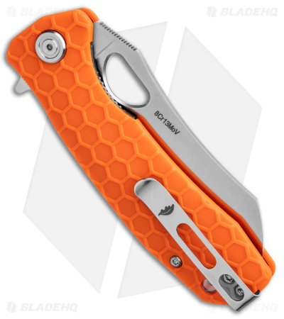 Honey Badger Knives Medium Flipper Wharncleaver Orange FRN (3.25" Satin)