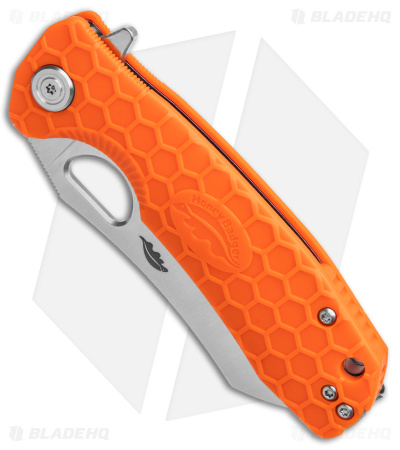 Honey Badger Knives Medium Flipper Wharncleaver Orange FRN (3.25" Satin)
