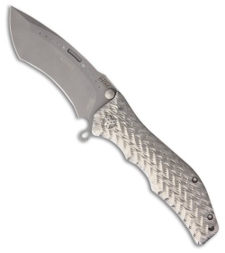 HTM Darrel Ralph Large Gun Hammer Radian Liner Lock Knife Gray (3.8" Bead Blast)