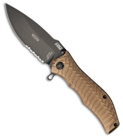 HTM Darrel Ralph Gun Hammer Torpedo Liner Lock Knife FDE (3.5" Black Serr)